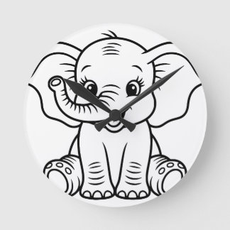 Baby Olifant Wandklok