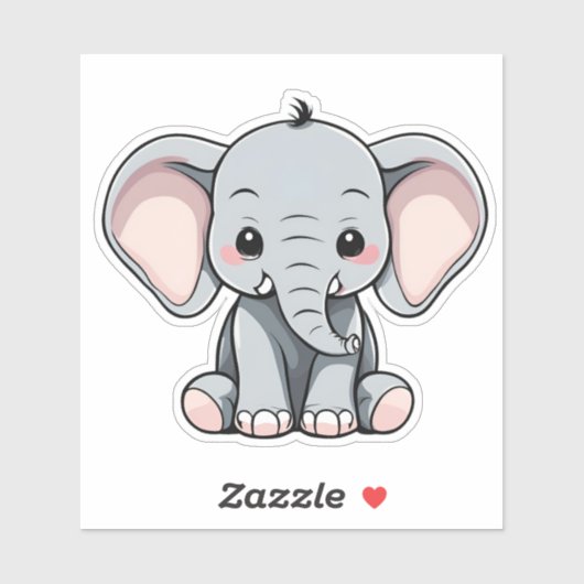 Baby Olifant waterdicht Sticker (Vel)
