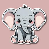 Baby Olifant waterdicht Sticker