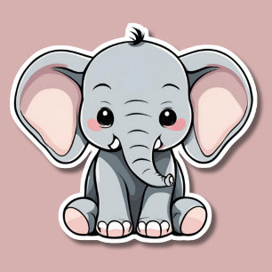 Baby Olifant waterdicht Sticker