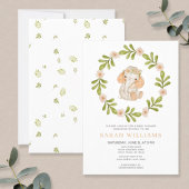 Baby olifant Waterverf Baby shower met baarmoederd Kaart