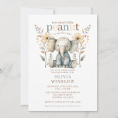 Baby Olifant Waterverf Blauw Baby shower Kaart (Voorkant)