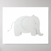 Baby Olifant Waterverf Nursery Poster (Voorkant)