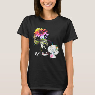 Baby Olifant Wees Aardig Kleurrijke Zonnebloem Aut T-shirt