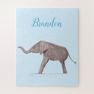 Baby Olifant Wildlife Dier Voor Kids Kunst Legpuzzel