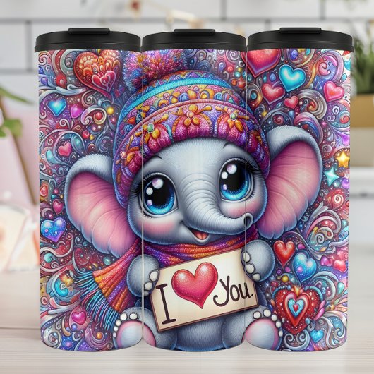 Baby Olifant Winter Hart Thermosbeker