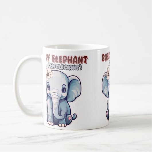 Baby olifant zachte reus koffiemok (Links)