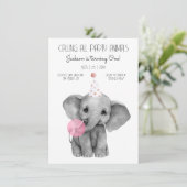 Baby olifant zwart-wit kaart (Staand voorkant)