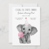 Baby olifant zwart-wit kaart (Voorkant)