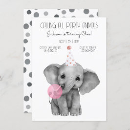 Baby olifant zwart-wit kaart