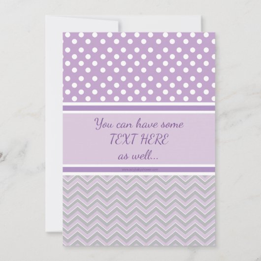 Baby Olifantdouche uitnodiging in Paarse en Grijs (Achterkant)