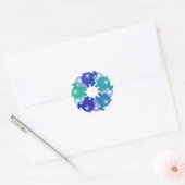 BABY OLIFANTEN BLAUW RONDE STICKER (Envelop)