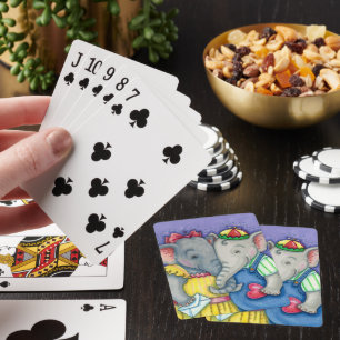 BABY OLIFANTEN EERSTE LIEFDE, AARDIGE DIKVELERS POKERKAARTEN