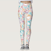 Baby Olifanten en bloemen Leggings (Voorkant)