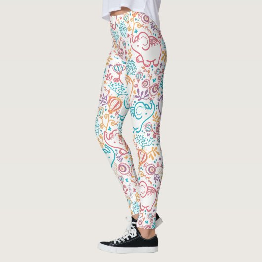 Baby Olifanten en bloemen Leggings (Links)