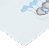 Baby Olifanten en Blue Love Heart Balloons Custom Tafelkleed (Gekanteld)