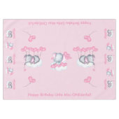 Baby Olifanten en Roze Liefde Hart Ballons Custom Tafelkleed (Voorkant (Horizontaal))
