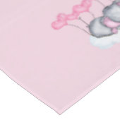 Baby Olifanten en Roze Liefde Hart Ballons Custom Tafelkleed (Gekanteld)