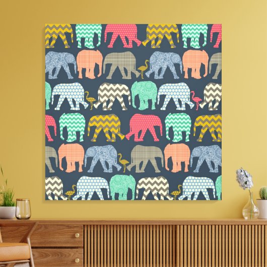 baby olifanten en vlammen canvas afdruk (Insitu (Woonkamer))