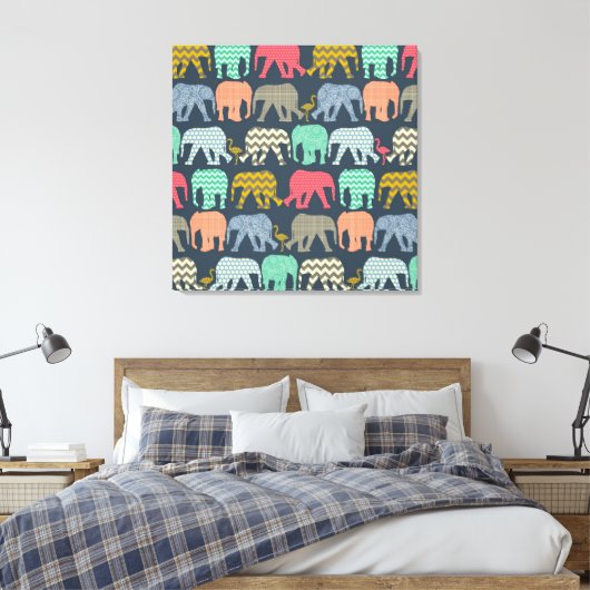 baby olifanten en vlammen canvas afdruk (Insitu (Slaapkamer))