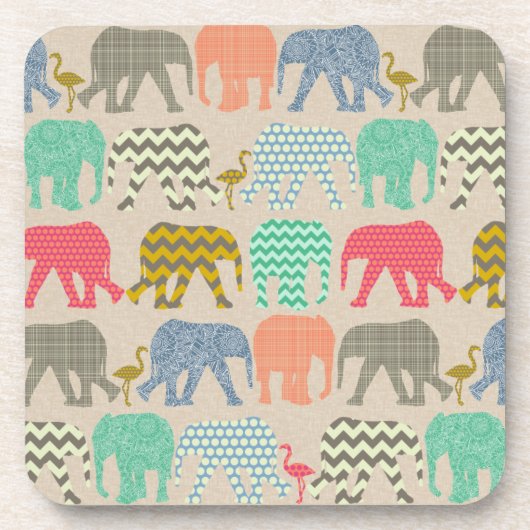baby olifanten en vlammen drankjes onderzetter (Voorkant)