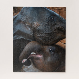 Baby olifanten in waterglimlach legpuzzel