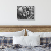 BABY OLIFANTEN MET MOEDER CANVAS AFDRUK (Insitu (Slaapkamer))