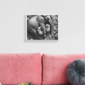 BABY OLIFANTEN MET MOEDER CANVAS AFDRUK (Insitu (Woonkamer))