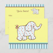 Baby Olifanten Uitnodigingen (Voorkant / Achterkant)