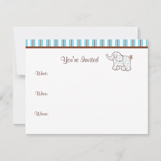 Baby Olifanten Uitnodigingen (Achterkant)