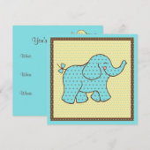Baby Olifanten Uitnodigingen (Voorkant / Achterkant)