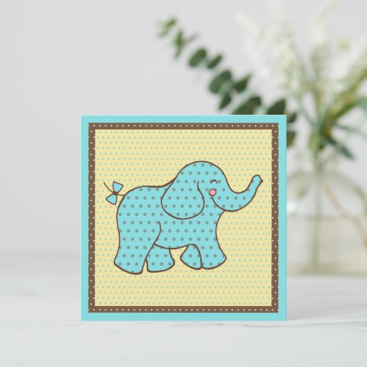 Baby Olifanten Uitnodigingen (Staand voorkant)