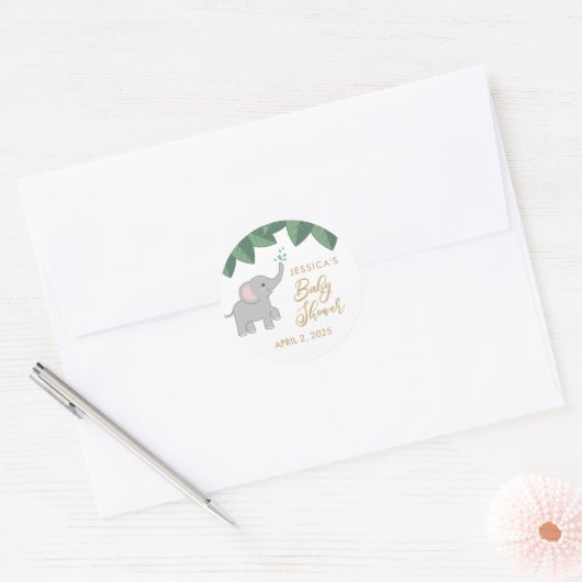 Baby olifantenbaby shower bevoordeelt stickers (Envelop)