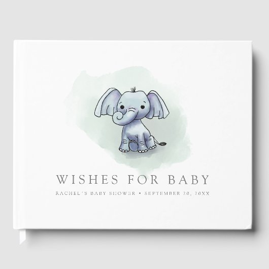 Baby olifantenbaby shower gastenboek (Voorkant)