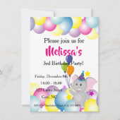 Baby olifantenballonnen kaart (Voorkant)