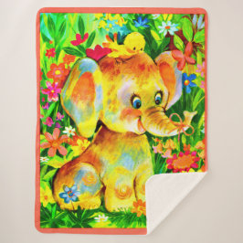 baby olifantendruk sherpa deken