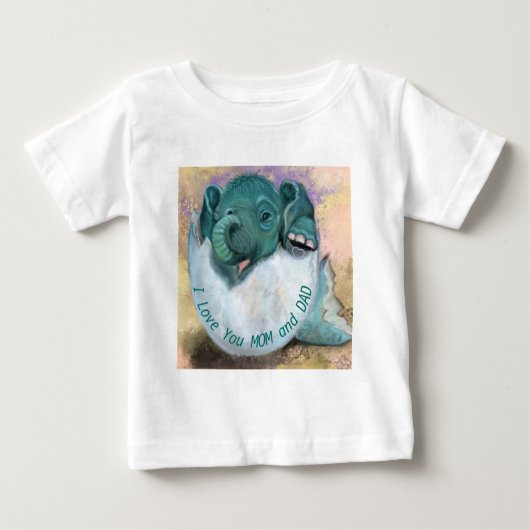 Baby olifantenhatching uit Baby-T-Shirt-vun van ei (Voorkant)