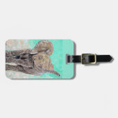 Baby olifantenschildering bagagelabel (Voorkant horizontaal)