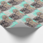 Baby olifantenschildering cadeaupapier (Hoek)