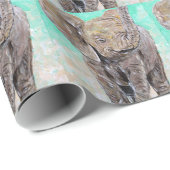 Baby olifantenschildering cadeaupapier (Rol Hoek)