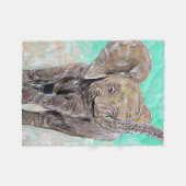 Baby olifantenschildering fleece deken (Voorkant (Horizontaal))