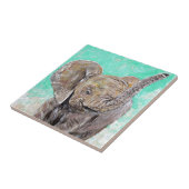 Baby olifantenschildering tegeltje (Zijkant)