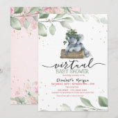 Baby olifantensterren laten virtueel Baby shower a Kaart (Voorkant / Achterkant)