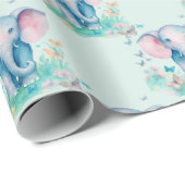 Baby Olifantje Verjaardag Cadeaupapier (Rol Hoek)