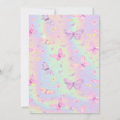 Baby Olifantvlinders Holografische Verjaardag Kaart (Achterkant)