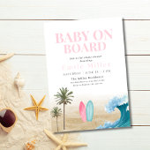 Baby On Board Baby Shower, Surf Beach Baby Shower Kaart
