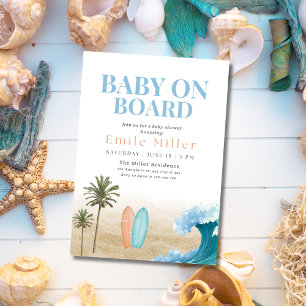 Baby On Board Baby Shower, Surfende Jongen Baby Sh Kaart