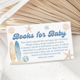 Baby on Board Beach Baby shower Boeken voor Baby Informatiekaartje