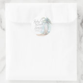 Baby On Board Beach Baby Shower Ronde Sticker (Tas)