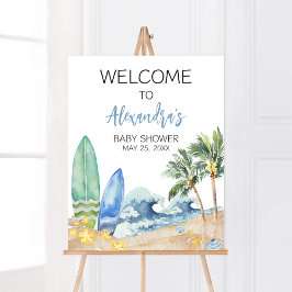 Baby on Board Beach Baby shower Welkom Poster